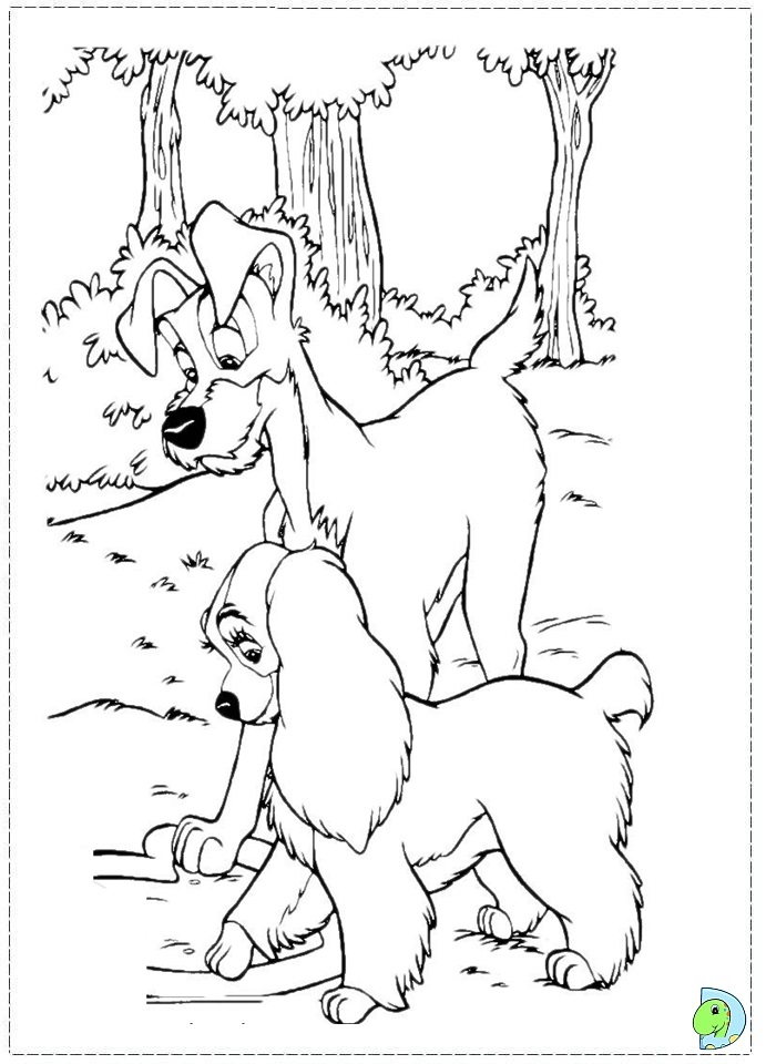 lady and the tramp coloring pages - photo #35