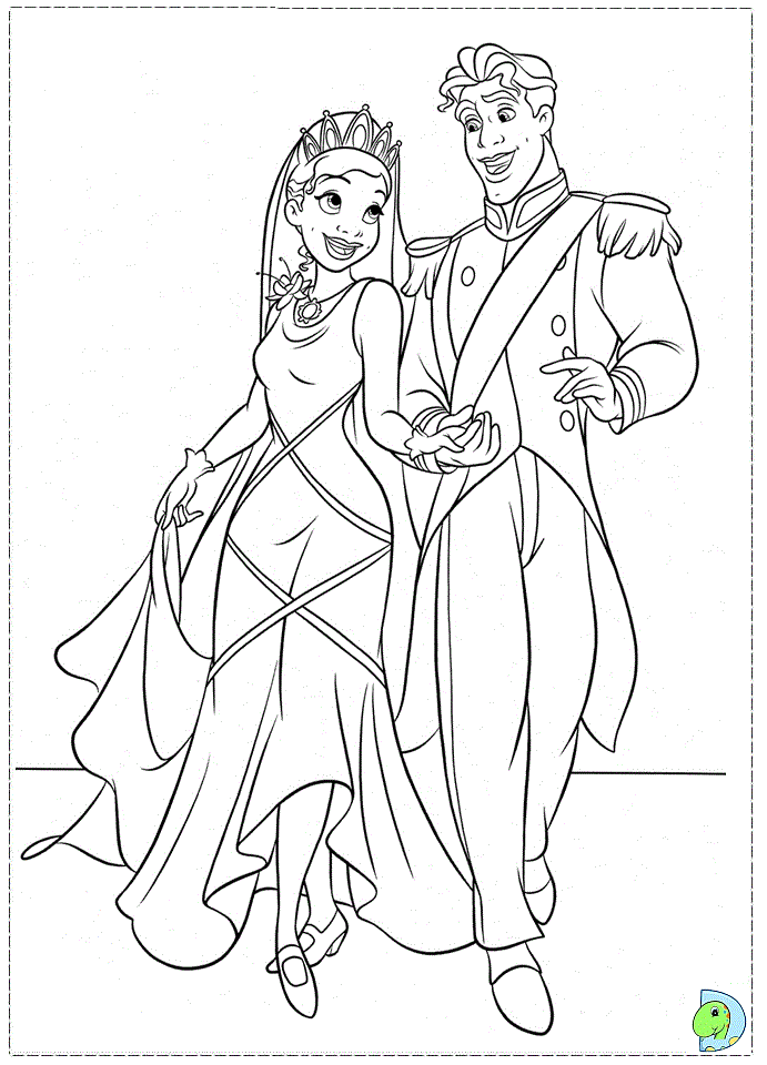 The Princess and the Frog Coloring page