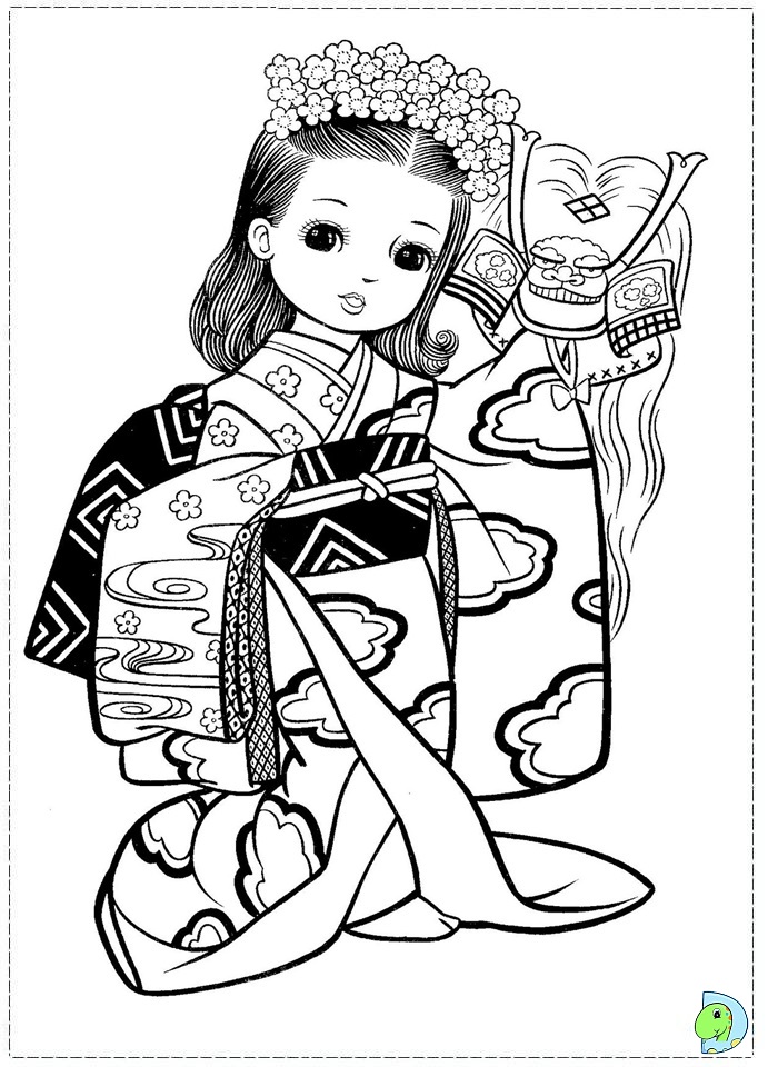 Japanese Girl Coloring page