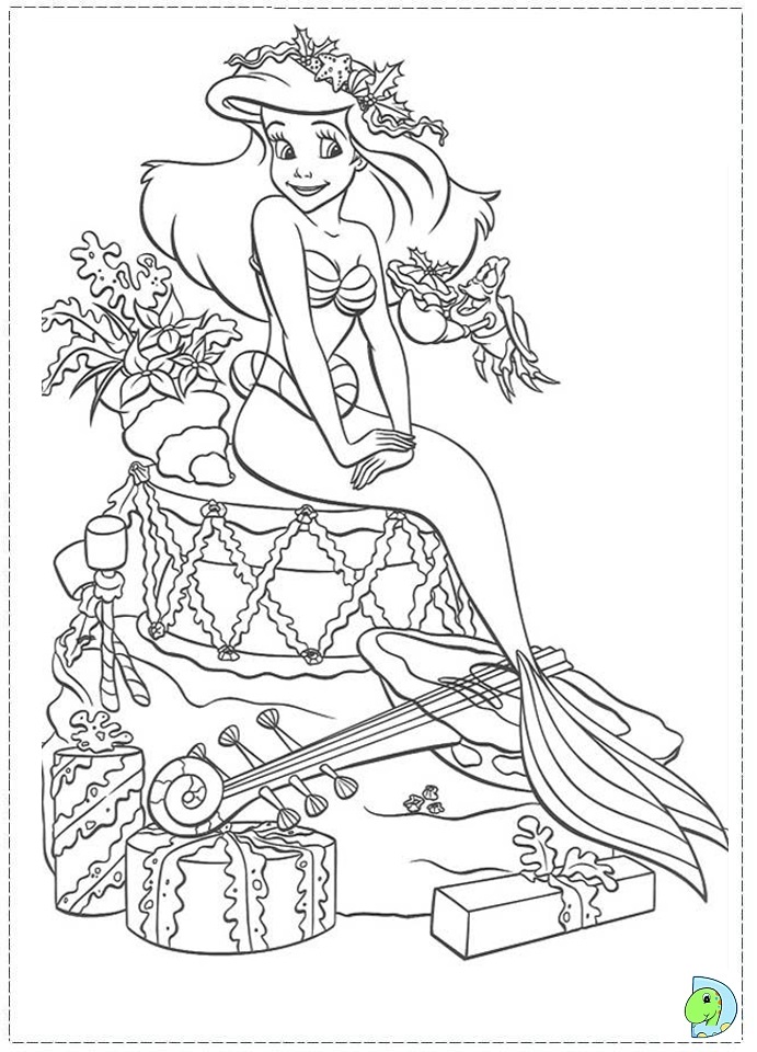 Christmas Disney Princess Coloring page- DinoKids.org