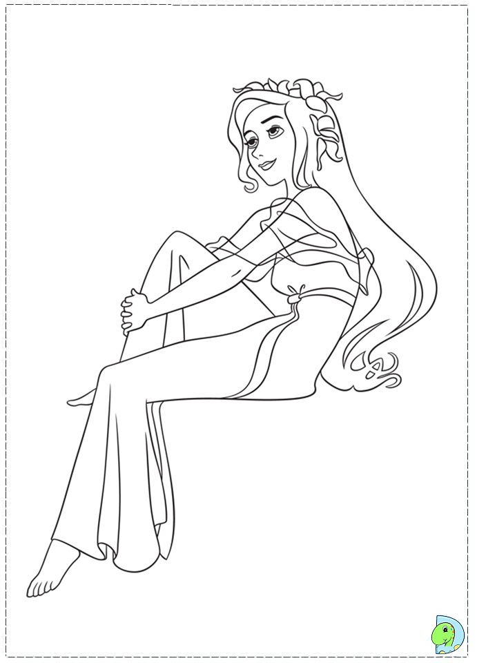 Enchanted Coloring page, Princess Giselle coloring page- DinoKids.org