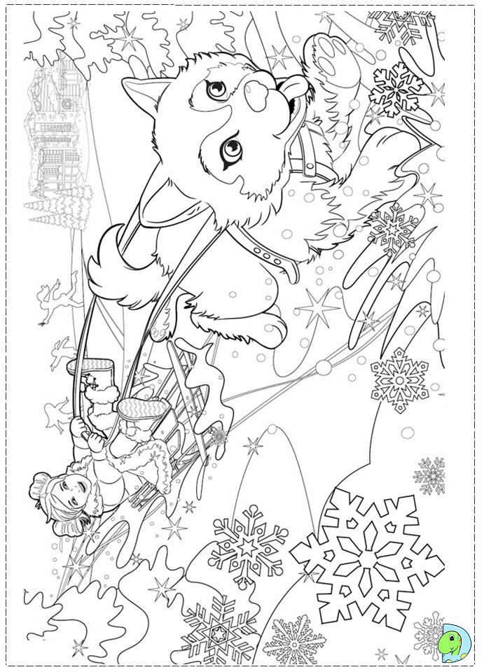 barbie in a perfect christmas coloring page dinokids