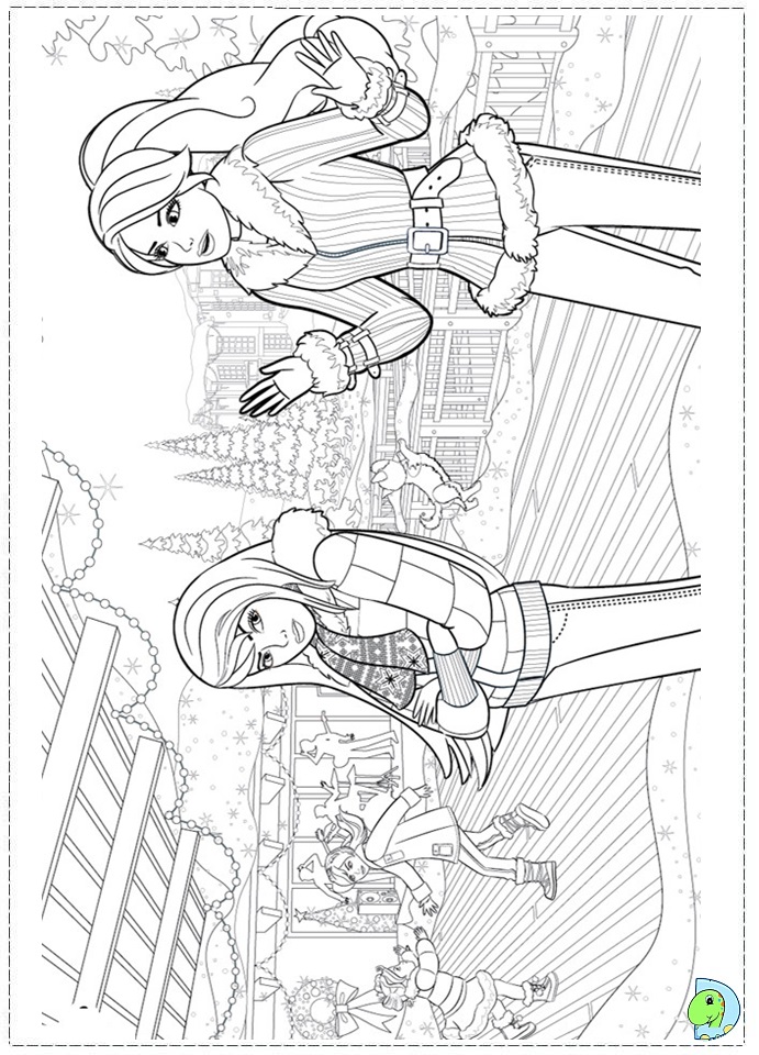 Barbie in a Perfect Christmas coloring page- DinoKids.org
