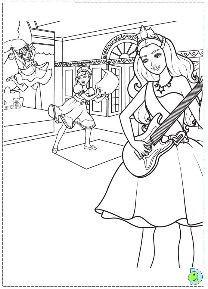 barbie the princess and the popstar coloring page