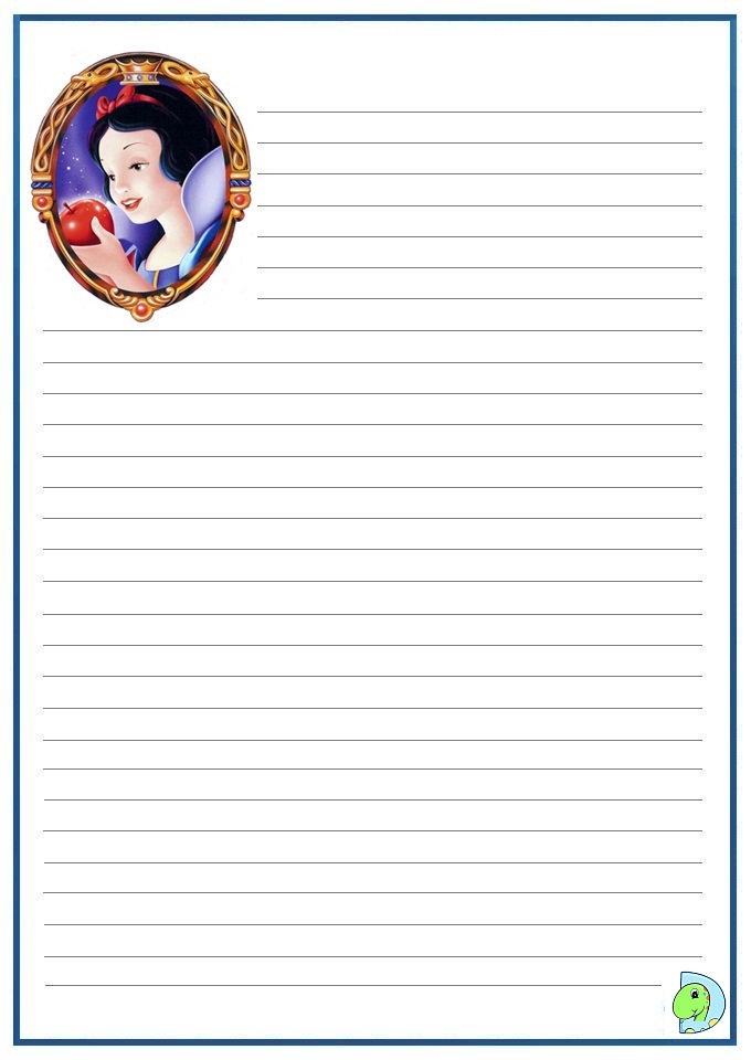 Snow White writing paper- DinoKids.org