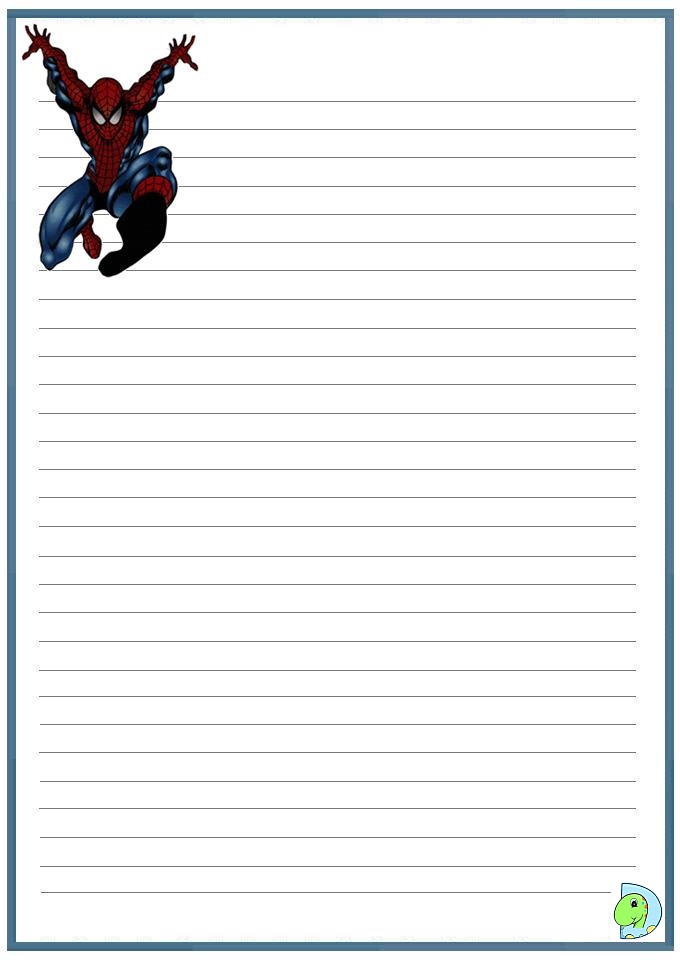 Spiderman Writing Paper DinoKids