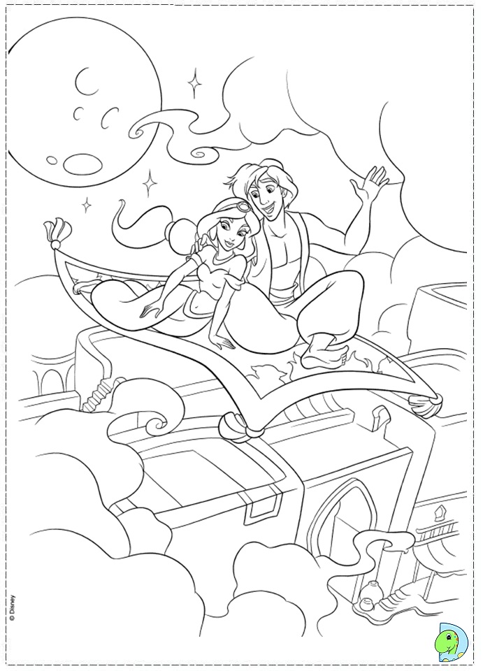 Aladdin Coloring Page DinoKids Aladdin Coloring Page DinoKids