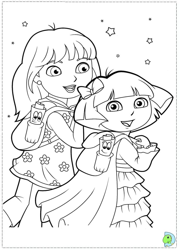 Dora Christmas Coloring Pages Dinokids Coloring Pages