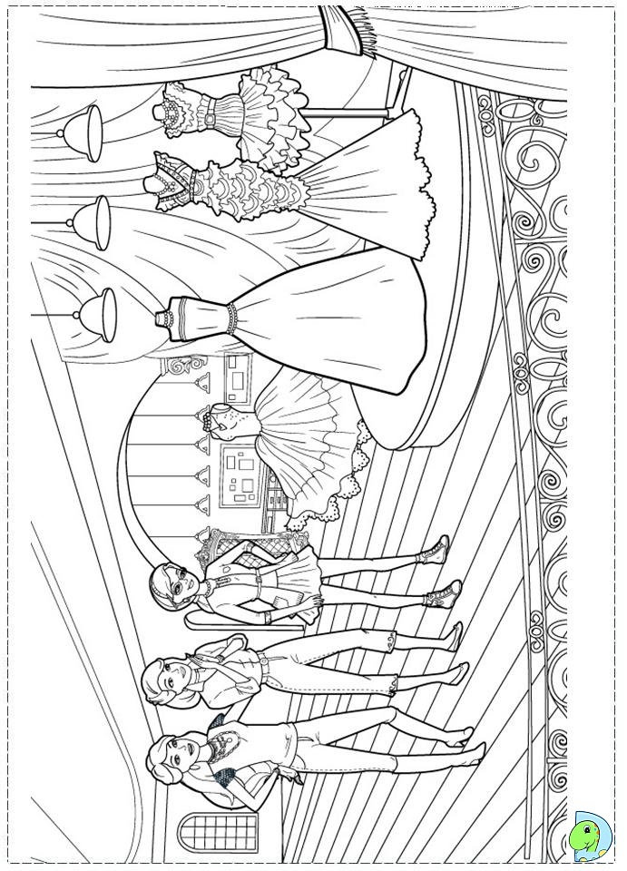 Barbie Fashion Fairytale Coloring pages for kids- DinoKids.org