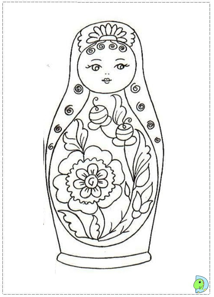Russian Nesting Dolls Coloring Sheets 4