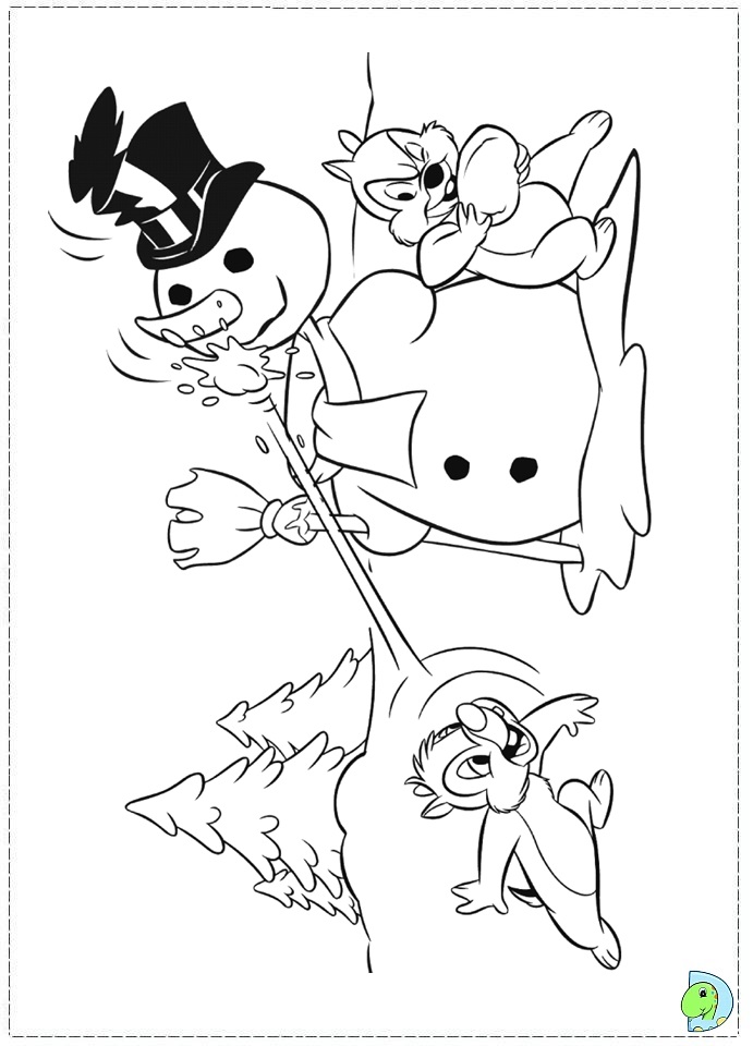 Chip and Dale Coloring pages- DinoKids.org