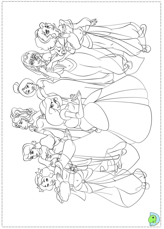 Disney Princesses coloring page - DinoKids.org