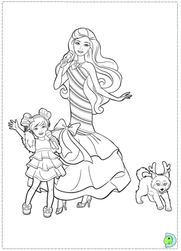 Download Barbie in a Perfect Christmas coloring page- DinoKids.org