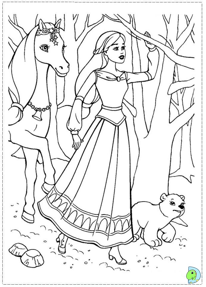 Barbie and the magic of Pegasus Coloring page- DinoKids.org
