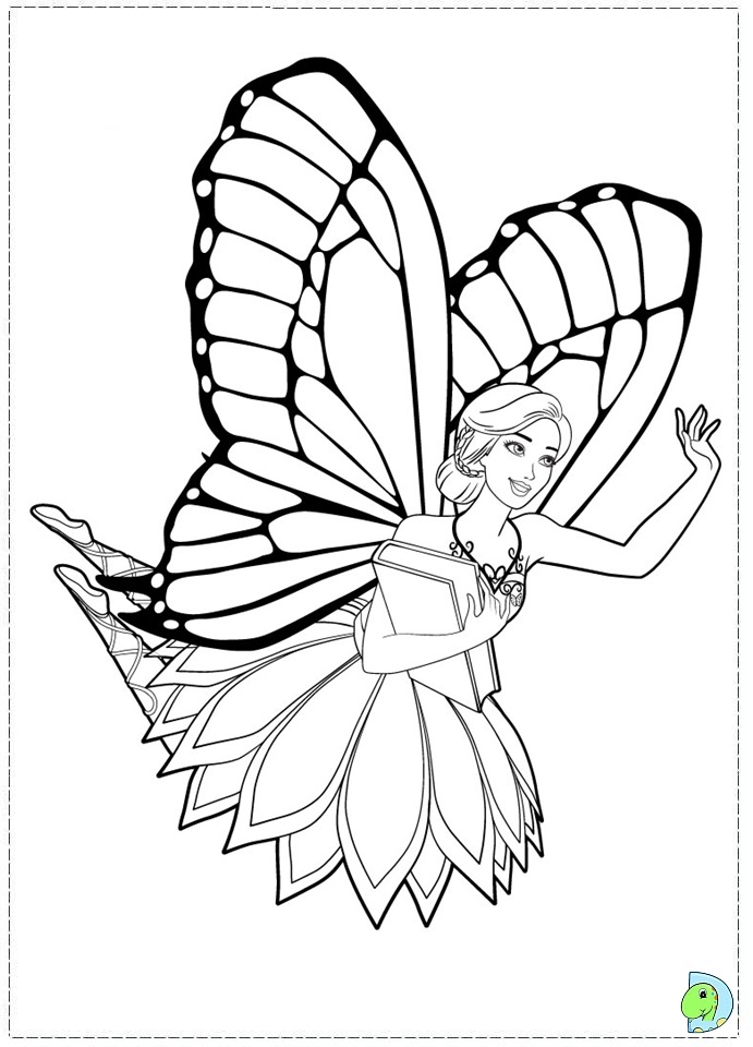 Barbie Mariposa and the Fairy Princess coloring page- DinoKids.org