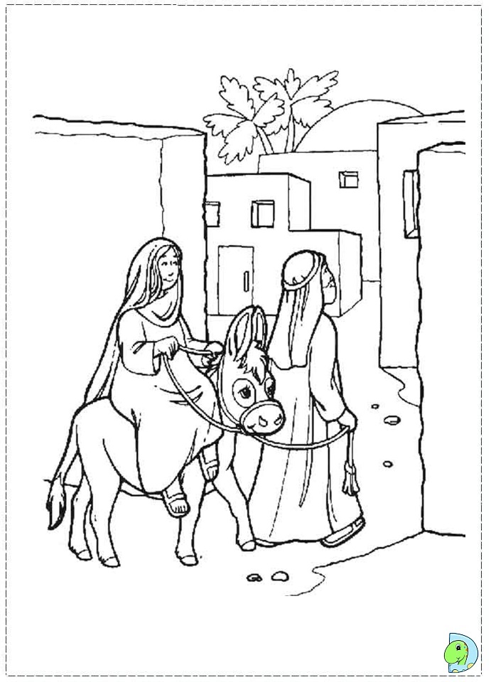 Nativity coloring page- DinoKids.org