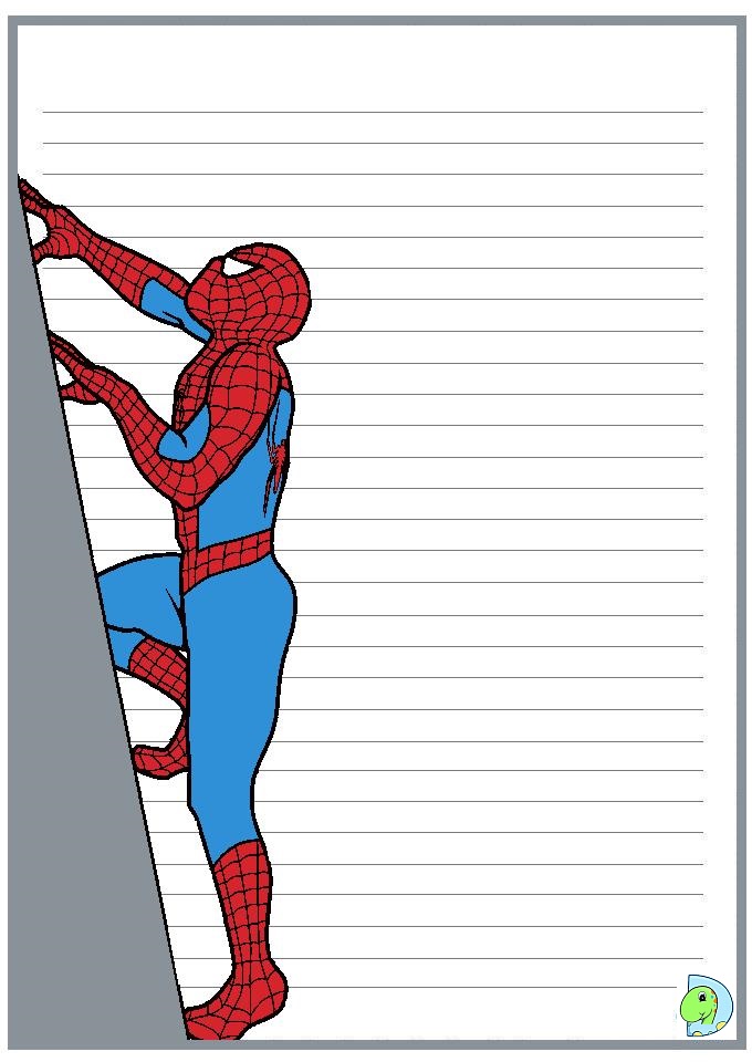 Spiderman Writing Paper DinoKids